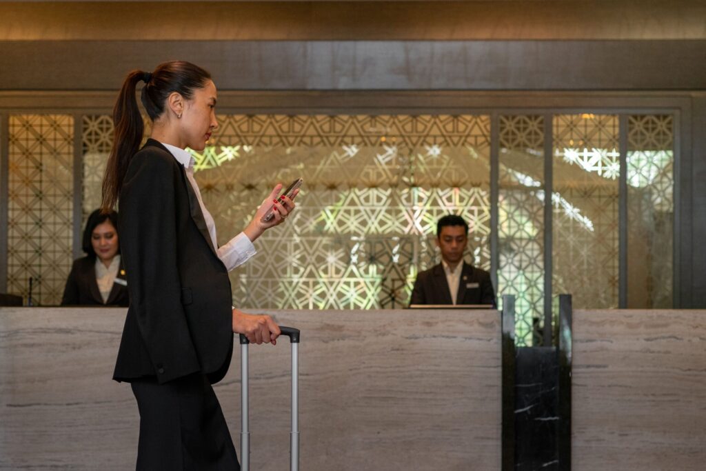 Business traveler checking into a 4-star hotel in Shah Alam at Concorde Hotel Shah Alam